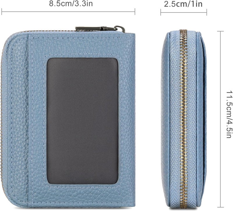 SENDEFN Leather Wallet Women RFID Blocking Small Compact Wallets Credit Card Holder with ID Window - Image 5